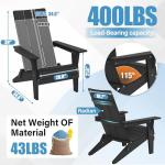Oversize Folding Adirondack Chairs - Black