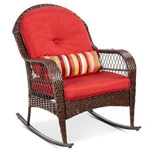 Outdoor Wicker Rocking Chair with Weather-Resistant Cushions
