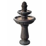 Pineapple Pedestal 2-Tier Waterfall Fountain for Outdoors