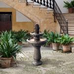 Pineapple Pedestal 2-Tier Waterfall Fountain for Outdoors