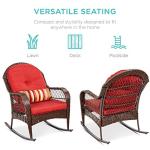 Outdoor Wicker Rocking Chair with Weather-Resistant Cushions