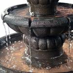 Pineapple Pedestal 2-Tier Waterfall Fountain for Outdoors