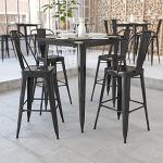 31.5" Black Metal Square Bar Height Table