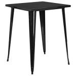 31.5" Black Metal Square Bar Height Table