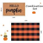 Autumn Welcome Mat and Plaid Rug Set