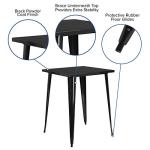31.5" Black Metal Square Bar Height Table