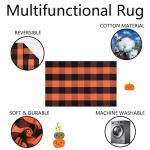 Autumn Welcome Mat and Plaid Rug Set