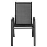 Emma + Oliver Black Outdoor Stack Chairs - 5 Pack