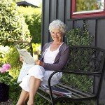 Outvita 50" Floral Design Metal Garden Bench