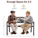 Outvita 50" Floral Design Metal Garden Bench