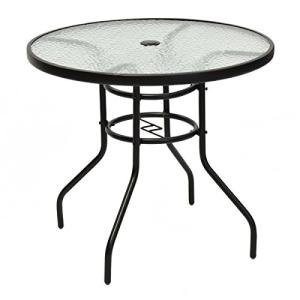 Tangkula 32" Round Patio Table with Umbrella Hole