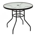 Tangkula 32" Round Patio Table with Umbrella Hole