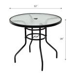 Tangkula 32" Round Patio Table with Umbrella Hole