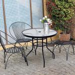 Tangkula 32" Round Patio Table with Umbrella Hole