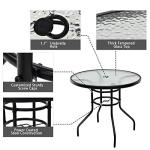 Tangkula 32" Round Patio Table with Umbrella Hole