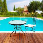 Tangkula 32" Round Patio Table with Umbrella Hole