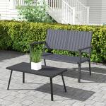 C-Hopetree Black Metal Outdoor Loveseat Bench