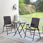 Rimba 3-Piece Wicker Folding Bistro Set