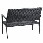 C-Hopetree Black Metal Outdoor Loveseat Bench