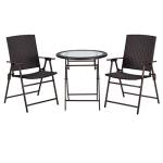 Rimba 3-Piece Wicker Folding Bistro Set