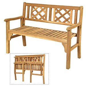 Giantex 4 Ft Foldable Acacia Outdoor Bench