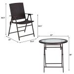 Rimba 3-Piece Wicker Folding Bistro Set