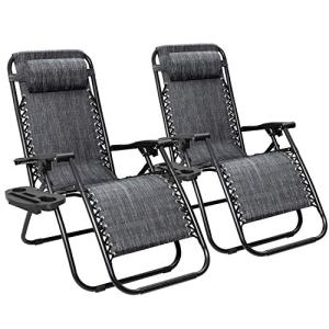 Flamaker Adjustable Zero Gravity Lounge Chair - Grey