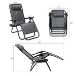 Flamaker Adjustable Zero Gravity Lounge Chair - Grey
