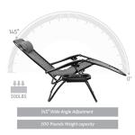 Flamaker Adjustable Zero Gravity Lounge Chair - Grey