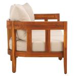 SAFAVIEH Owen Teak Wood 3-Seater Outdoor Sofa