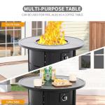 30 Inch Round Outdoor Fire Table with Lid