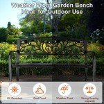Outvita 50" Floral Design Metal Garden Bench