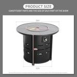 30 Inch Round Outdoor Fire Table with Lid