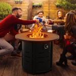 30 Inch Round Outdoor Fire Table with Lid