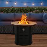 30 Inch Round Outdoor Fire Table with Lid