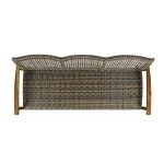 Marcia Outdoor Wood and Wicker Sofa - Gray