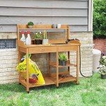 Yaheetech Outdoor Garden Potting Bench with Sink