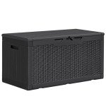 Large Black Outdoor Storage Box for Patio Items