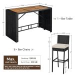 7 Piece Acacia Wood Patio Dining Set