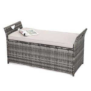 VINGLI 40 Gallon Outdoor Storage Bench with Cushion