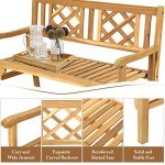Giantex 4 Ft Foldable Acacia Outdoor Bench