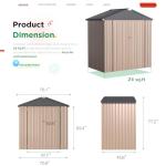 AECOJOY 6' x 4' Metal Garden Storage Shed