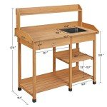 Yaheetech Outdoor Garden Potting Bench with Sink
