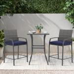 Verano 3-Piece Outdoor Bar Set with Cushions