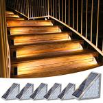 VOLISUN Waterproof Solar Stair Lights - 6 Pack