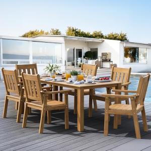 YEFU 7-Piece Outdoor Dining Set with Umbrella Hole