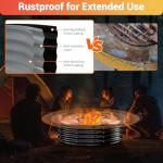 Heavy Duty 60" Fire Pit Ring for Outdoor Use