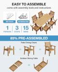 YEFU 7-Piece Outdoor Dining Set with Umbrella Hole