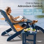 Navy Blue Adirondack Chairs Set of 2