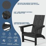 Black Poly Lumber Adirondack Chair for Outdoors